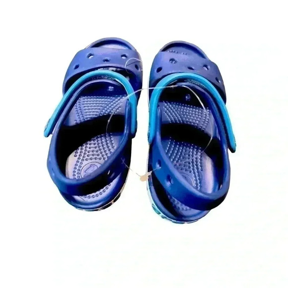 Crocs unisex-child Kids' Crocband Sandals Cerulean Blue/Ocean NWT Kids Size 10 - Picture 6 of 7